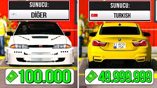 TÜM SUNUCULARI GEZDİM  Bedava Araba Buldum  Car Parking Multiplayer [upl. by Nebuer]