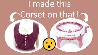 Stay Cosy Hobbit Vest corset Sentro Knitting Machine Tutorial and Pattern [upl. by Deedahs]