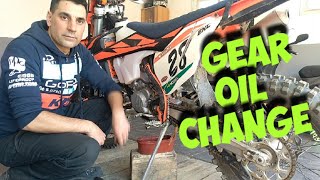 Ktm Exc how to change gear oil [upl. by Ybot825]