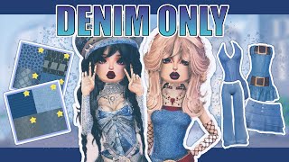 ONLY Making DENIM OUTFITS in DRESS TO IMPRESS ROBLOX [upl. by Nailij]