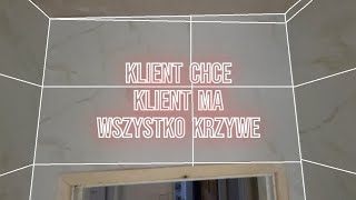 Kleje płytki na krzywa ścianę Klient chce Klient ma Wszystko krzywe [upl. by Erodoeht]