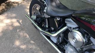 1999 Harley FXST softail drag pipes wpaughco baffles [upl. by Aihseken]