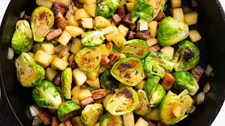 Sautéed Brussels Sprouts with Bacon and Apple [upl. by Ashla]