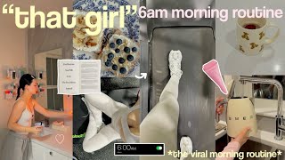 trying the 6AM quotTHAT GIRLquot MORNING ROUTINE🧴🌱 the viral aesthetic  productive morning routine [upl. by Frohman631]