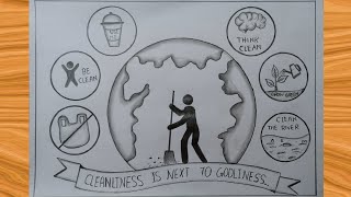 National Cleanliness day drawing Cleanliness is next to Godliness poster drawing 2024 [upl. by Sands]