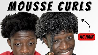 4c Defined Curls USING MOUSSE  Curly Hair Black Men [upl. by Richter]