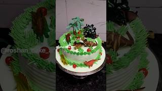 DINOSAUR THEME CAKE DECORATING IDEAS  जंगल केक  Cake shorts  dinosaur shorts youtubeshorts [upl. by Ymer]