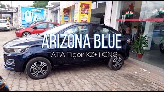 ARIZONA BLUE TATA TIGOR XZ iCNG 2022  Blue colour tata tigor xz plus cng [upl. by Terchie]