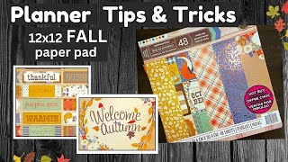 How to use a 12x12 FALL paper pad in your planners  Michaels  Happy Planner  plan with me [upl. by Jim]