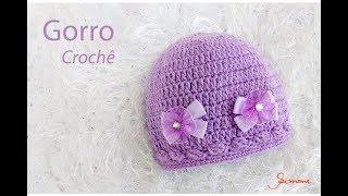 Gorro de Crochê 1 à 3 meses passo a passo Professora Simone [upl. by Desma95]