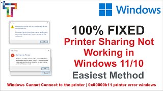 How To Fix Printer Sharing Not Working Windows  error 0x00000709 Solved [upl. by Sudaorb]