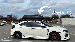 Installing a Thule Roof Rack and a Cargo Box on my Civic Type R [upl. by Supple]