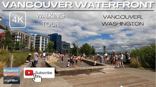 Vancouver Waterfront  4K 🚶🏽‍♂️Walking Tour  Vancouver Washington [upl. by Pantheas]