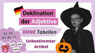 Deklination der Adjektive OHNE Tabellen  unbestimmter Artikel  MiniUnterricht mit Yuliia [upl. by Aelem]