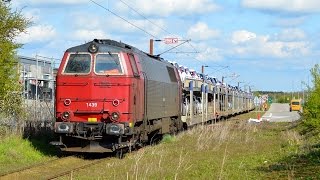 MZ 1439 med det første Captrain biltog til Ringsted 30042015 [upl. by Aerdnael]