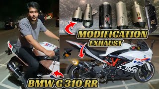 BMW G 310 RR MODIFICATION  Exhaust Change  Loudest 310 RR 😱 [upl. by Esirehc777]