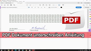 PDF Dokument unterschreiben ohne ausdrucken  PDF Datei Unterschrift digital erstellen amp einfügen [upl. by Ainna]