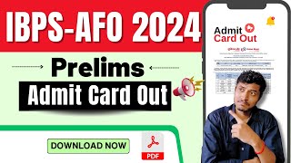 IBPSSO AFO 2024  Prelims ADMIT CARD OUT [upl. by Anotal]