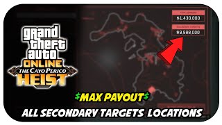 All Secondary Targets Locations How To Get Max Pay Out  The Cayo Perico Heist  Gta Online [upl. by Atoked]