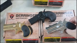 Airsoft  Derringer Maxtac Black Silver e Gold NBB 6mm  EampG Comércio [upl. by Orms827]