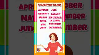 12 months name in english  months of the Year song months educational [upl. by Mcclenon]