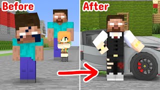 Ugly Baby Herobrine Becomes Rich  Minecraft Animation [upl. by Arihas]