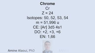 Elements Chimiques 024 Chrome [upl. by Maeve]