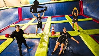 OVERNIGHT IN ABANDONED TRAMPOLINE PARK Ends up in Wheelchair [upl. by Eniamraj]