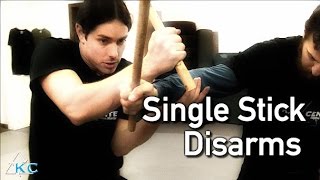 KALI SINGLE STICK DISARMS  How to use Arnis Sticks  Escrima Stick Techniques [upl. by Raybin]