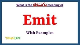 Emit Meaning in Telugu  Emit in Telugu  Emit in Telugu Dictionary [upl. by Annawot]