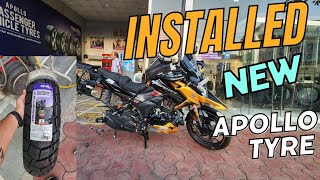 finally apni bike me lag gaya Apollo TRAMPLR XR 14070  R17 price  psfilms  apollo [upl. by Etnom369]