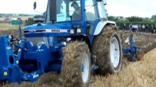 Ford 7610 4WD Tractor amp Ransomes TSR 300 Push Pull Plough [upl. by Enelkcaj]