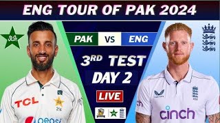 🔴PAKISTAN vs ENGLAND 3RD TEST day 2 MATCH LIVE SCORES  PAK vs ENG LIVE MATCH [upl. by Enirehtacyram]