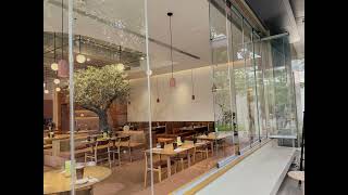 commercialrealestate Panoramic restaurant shopfront glassdesign Fz30 foldingdoors glassdoor 837 [upl. by Nalac]