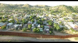 Aerial footage of USMexico Border at Nogales [upl. by Lokcin701]