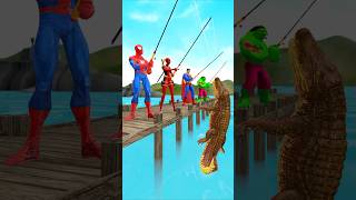 Spiderman challenge fishing vs Hulk Deadpool Super Man gta spiderman funnyvideo homemaranha [upl. by Ecienahs599]