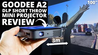 GooDee A2 REVIEW PalmSized Projector with Builtin Battery [upl. by Pollack]