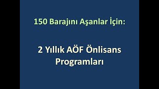 TYT puanıyla tercih edilebilecek 2 yıllık Açık Öğretim bölümleri hangileridir [upl. by Keyte]