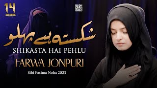 Noha bibi fatima zahra 2023  shikasta hai pehlu  ayyam e fatimiyah noha 2023  farwa jaunpuri noha [upl. by Cita144]