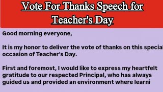 Vote for thanks speech for teachers day  Speech [upl. by Anived]