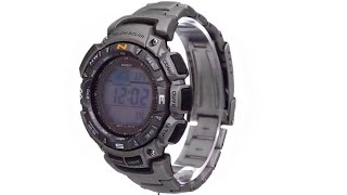 Casio Mens PAG240T7CR Pathfinder Triple Sensor Stainless Steel Watch [upl. by Leoni]