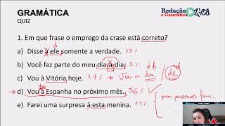 QUAL SEU NÍVEL DE GRAMÁTICA TESTE AGORA com resolução comentada  Profa Pamba [upl. by Gahl]