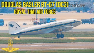 Airplane Video For Kids  Aircraft Takeoff  46159 Douglas Basler BT67 DC3 Royal Thai Air Force [upl. by Yekcim548]