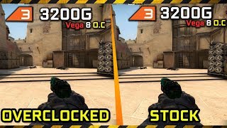 Ryzen 3 3200G Overclocked vs Stock  CSGO Vega 8 OC [upl. by Schaper]