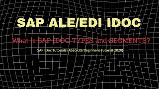 SAP EDI IDOC TYPES IDOC SEGMENTS Step by Step GuidePart 1 [upl. by Beare]