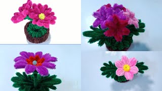 DIY  Easy Chenille Wire Flower Making [upl. by Hapte177]