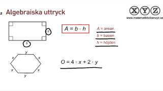 X 42 Algebraiska uttryck [upl. by Ybhsa]