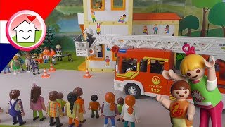 Playmobil brandweer filmpje Nederlands Brandweeroefening in het kinderdagverblijf  Familie Huizer [upl. by Shauna]