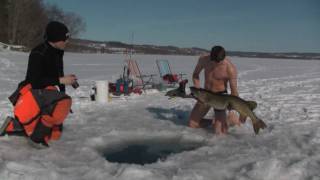 Extreme hand fishing under ice [upl. by Conger50]