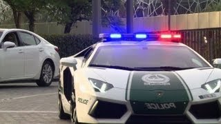 Dubai police flaunt Lamborghini patrol car [upl. by Niroc]